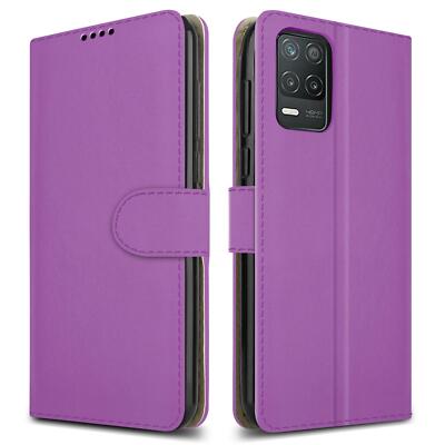 Custodia per Realme 8 5G in pelle con funzione stand Rosso scuro