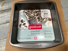 Good Cook 8"x 8" Steel Square Cake Pan, 8 x 8 Inch, Grey