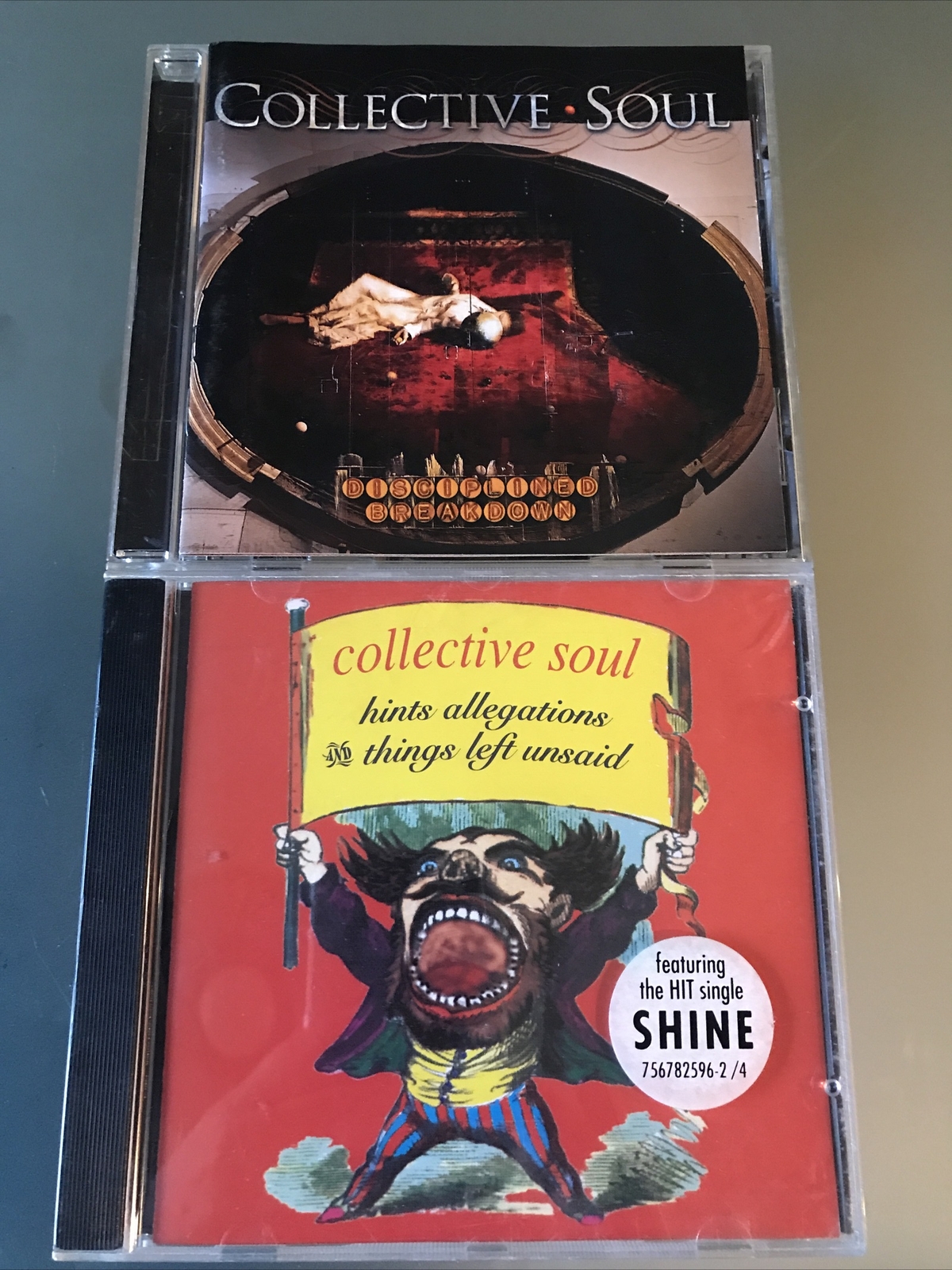 Collective Soul LOT OF 2 CDs- Disciplined Breakdown & Hints Allegations VG