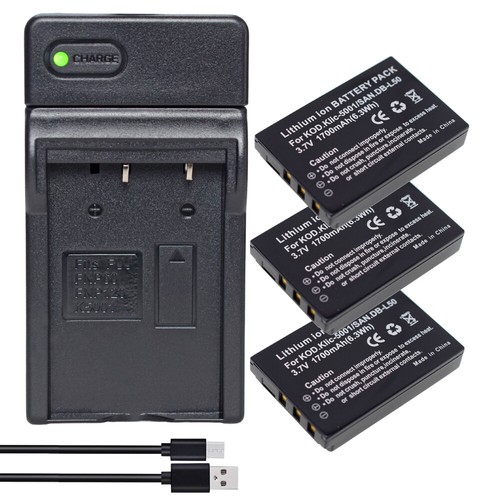 Battery or USB Charger for Sanyo DB-L50 Xacti VPC-TH1 VPC-WH VPC-TH2 VPC-HD1000 - Picture 8 of 40
