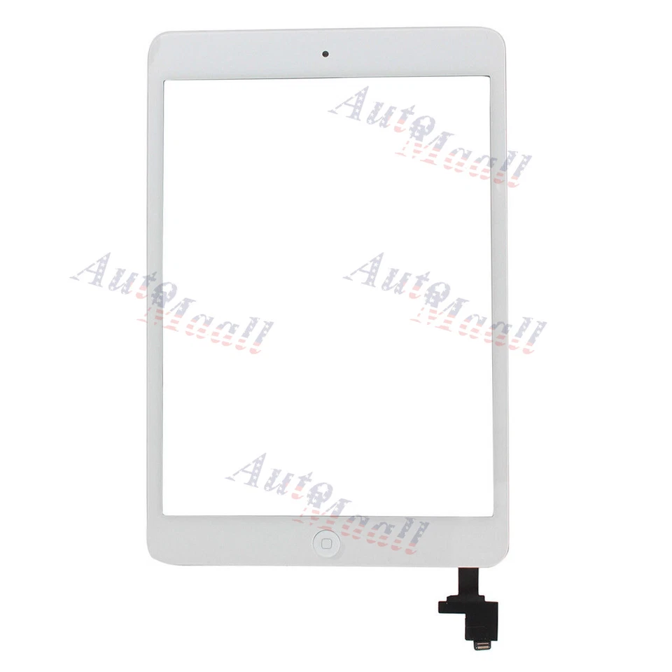 White Touch Screen Glass Digitizer Replacement+ IC+Home Button for iPad Mini 1 2 - Image 2 of 4