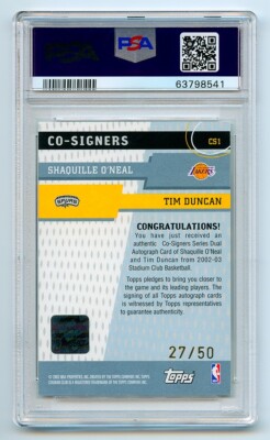 2002-03 STADIUM CLUB CO-SIGNERS AUTO SHAQUILLE O