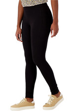 LOGO Layers by Lori Goldstein Knit Leggings with Ruching Black