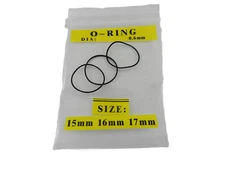 Rubber Watch Case Back O Ring Round Gasket  15mm-16mm-17mm Thick 0.6mm