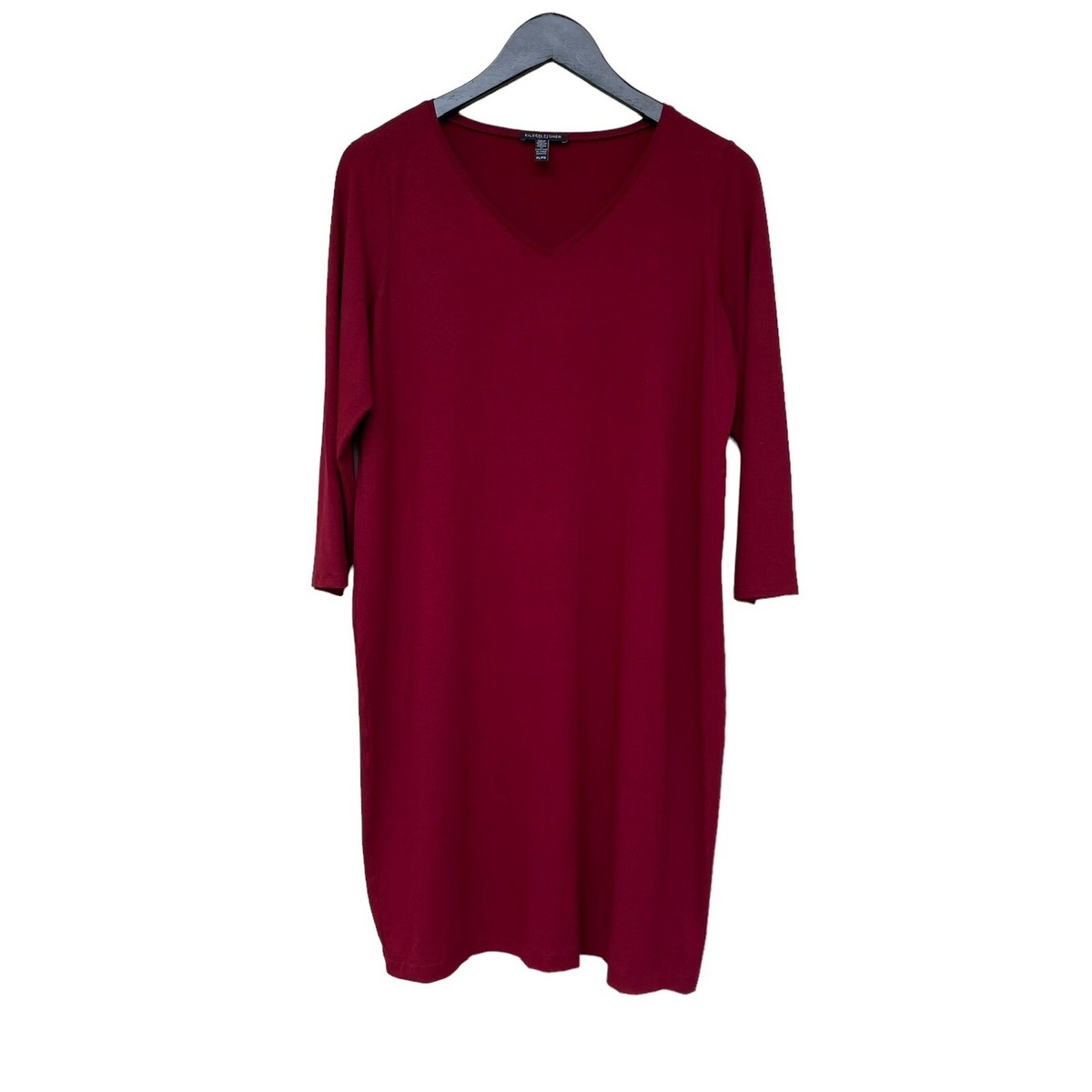 jersey knit summer dresses Knit Jersey Dress, The Square Dress, Sleeveless XL / claret main image 1