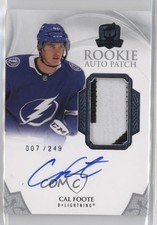 2020-21 Upper Deck The Cup Rookie 7/249 Cal Foote #162 Patch Auto 11jd
