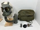 1942 WW2 US Army Lightweight Service Gas Mask General, Rubber Military Bag