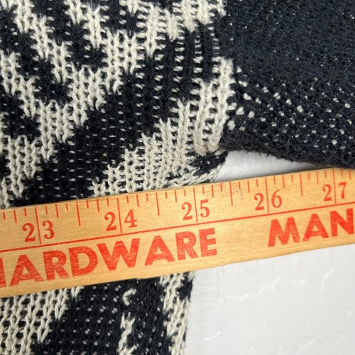 Blu Pepper Aztec Cardigan Sweater Open Front Geometric Black White Size M - Picture 5 of 8
