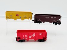 Athearn HO Scale Lot Of 3 Open Hopper Train Cars Burlington Route GBW GA