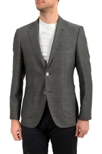 Hugo Boss Men's "Janson7" Regular Fit 100% Wool Gray Two Button Blazer