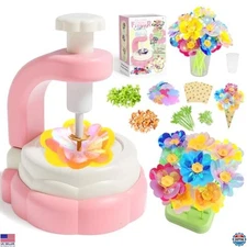 Pussan Arts & Crafts Kit for Kids 3-12 - DIY Fabric Flower Bouquet Gift Set