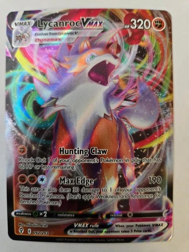 Lycanroc VMAX 092/203 Holo VMAX Rare Evolving Skies NM/M Pokemon