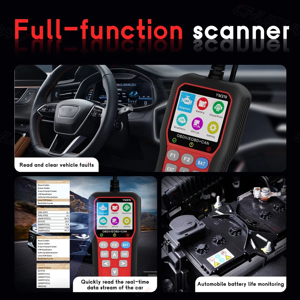 Lector de códigos 12V/24V OBD 2 motor para escáner automotriz herramienta de diagnóstico automático Foto 4 de 4