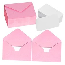 100 Sets Small Valentines Day Blank Cards with Small Valentines Day Envelopes