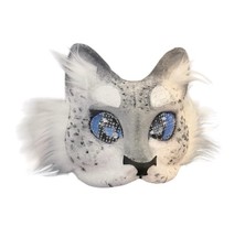 Therian Fur Snow Leopard Cat Mask Handmade Furry Cosplay