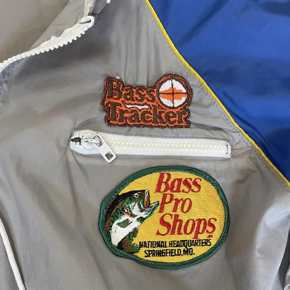 Chaqueta Pullover Vintage Bass Pro Shops Para Hombre Grande Nylon Bass Tracker Años 90 Foto 3 de 4