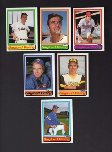 GAYLORD PERRY Peanut Farm BASEBALL HIGHLIGHTS Complete 6 Cards Set ~ 1983 Topps