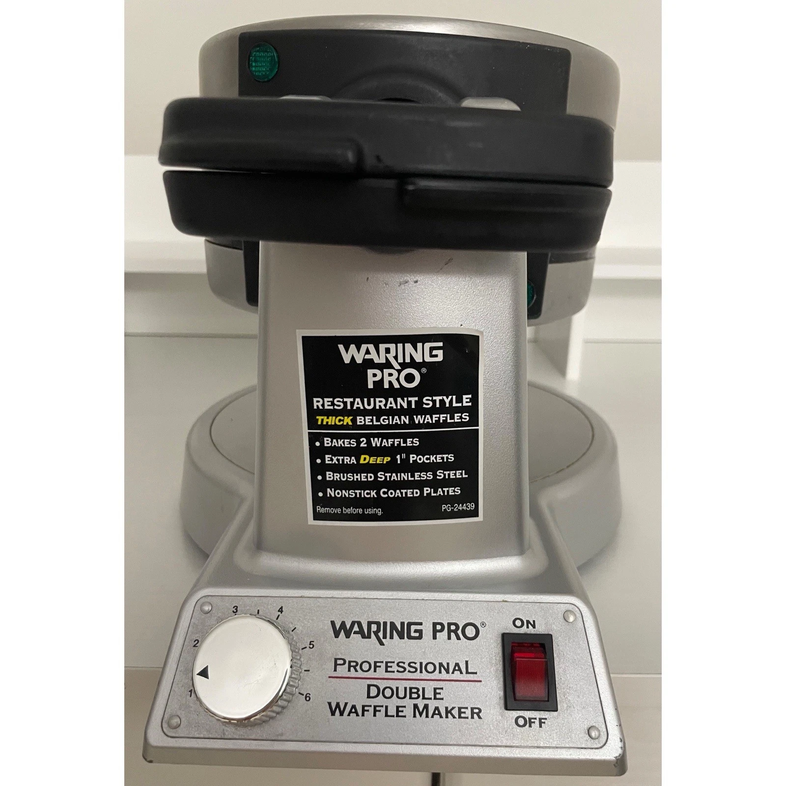 Waring Pro WMK600 Double Belgian Waffle Maker Stainless Steel Rotating FREE SHIP