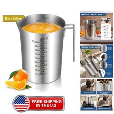 5L Stainless Steel Measuring Pitcher, 169oz 304 Metal Measuring Cup