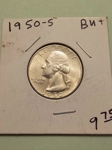 1950-S WASHINGTON QUARTER KM#164 90% SILVER UNCIRCULATED 10.2M MINTAGE FREE SHIP