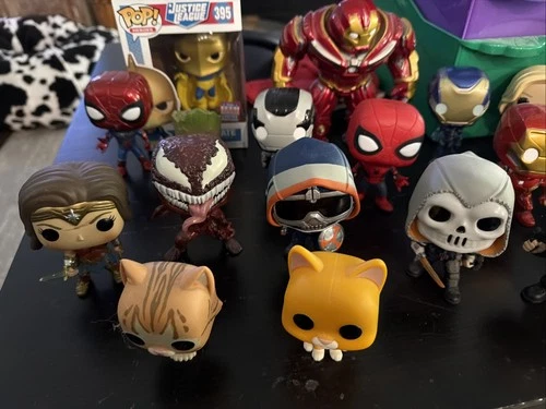 Lot Of 19 Marvel & DC Funko POPs. All Displayed, Hulk-buster Armor is Due Cast