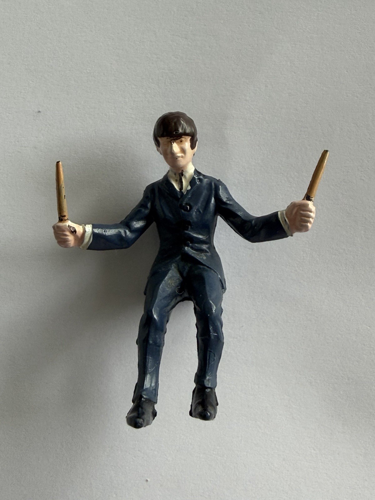 Vintage 1 3/4”  Ringo Starr Beatles Drummer Miniature Sitting Figurine Display