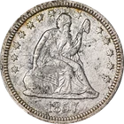 1857-P Seated Liberty Quarter - Rough