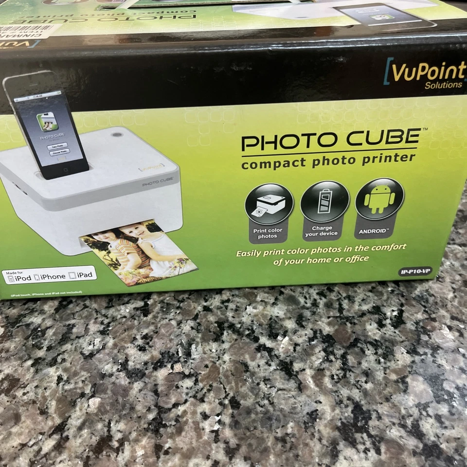 Vupoint Solutions Photo Cube Compact Photo Printer IP-P10-VP New Factory SEALED - Image 4 of 4