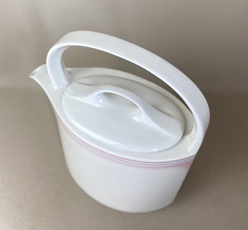Midwinter Teapot England "Style Coral Mist" Vintage 1980s Slimline Pink Lines - Picture 17 of 17