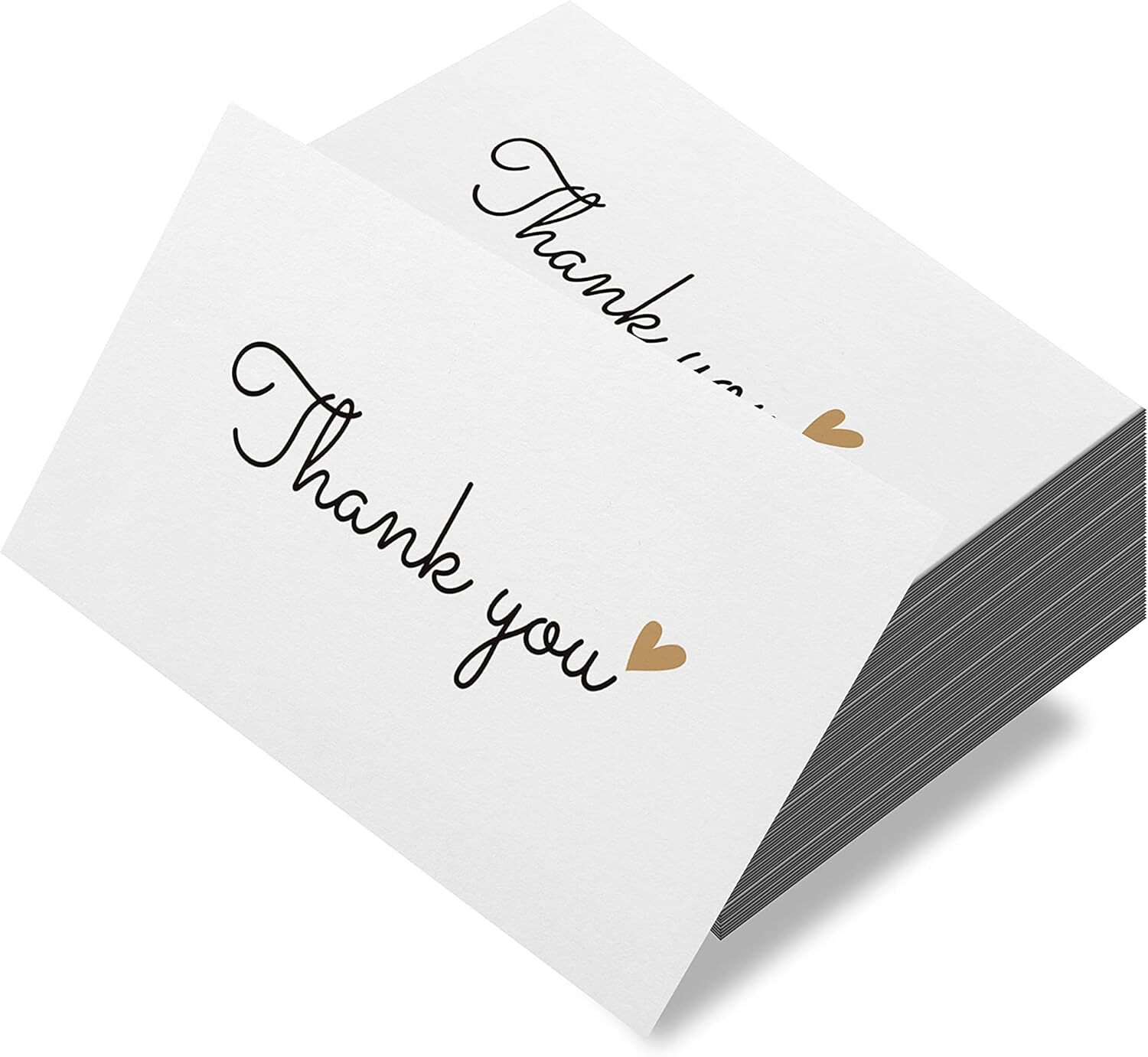 100 Little Thank You Cards Gold Heart Design Bulk Thank you Notes All Occasions eBay