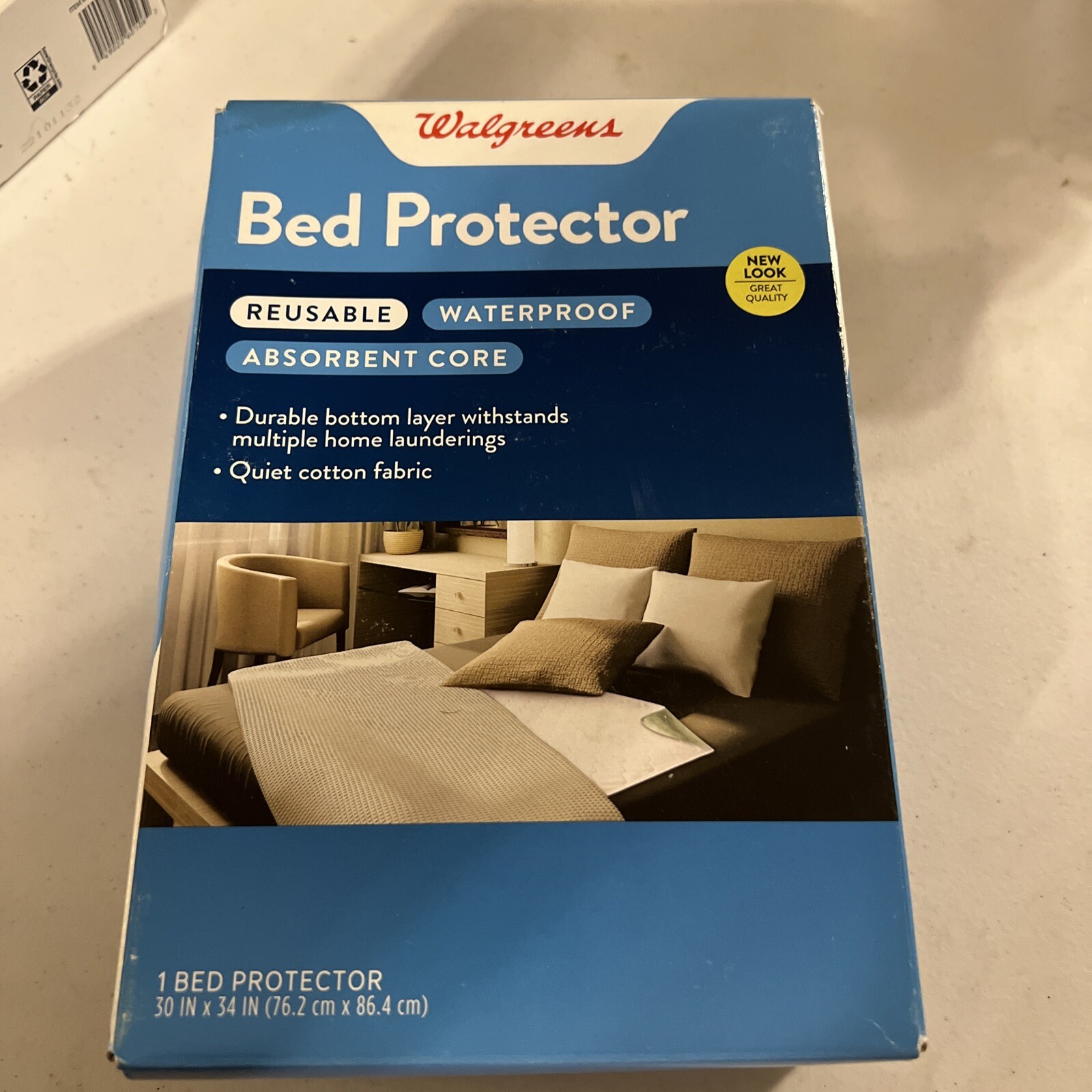 Walgreens Bed Protector 30 X 40 Reusable Waterproof Absorbent Cotton