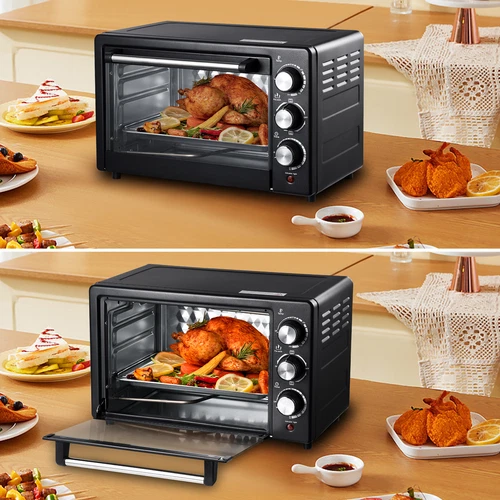 Minibackofen Mini Backofen Ofen Pizzaofen Grill Timer Pizzaofen 21 Liter Schwarz - Bild 10 von 11