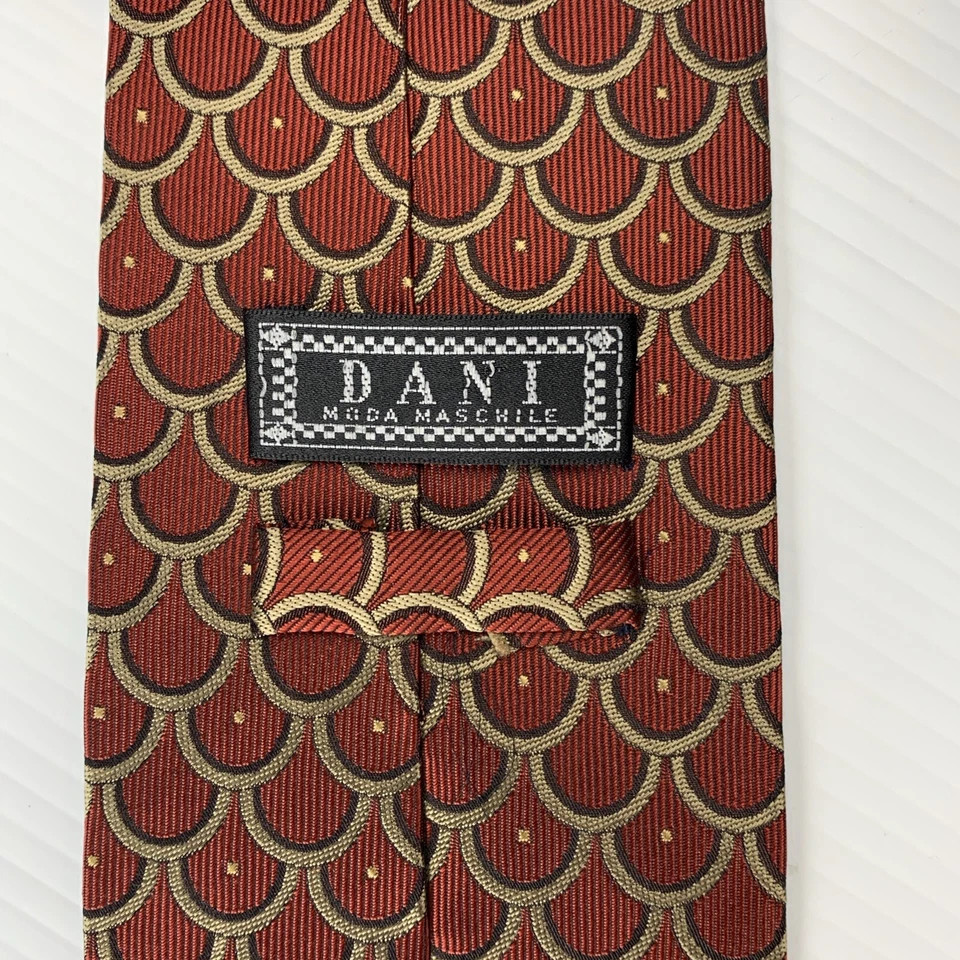 Галстук мужской шелковый DANI Moda Maschile размер 3 7/8 дюйма x 59 дюймов бордовый жаккардовый галстук папа - Изображение 4 из 4