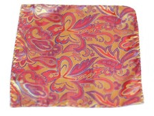 Umberto Algodon Sun Gold Fire Batik Silk Pocket Square 75 Retail New