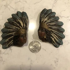 Metal Mexican Indigenous Women Mini Wall Hangings Metal Marked  made in Mexico￼