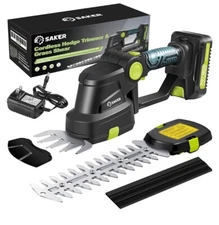 Saker Cordless Hedge Trimmer-20V Electric Shrub Trimmer Grass Shears Handheld...