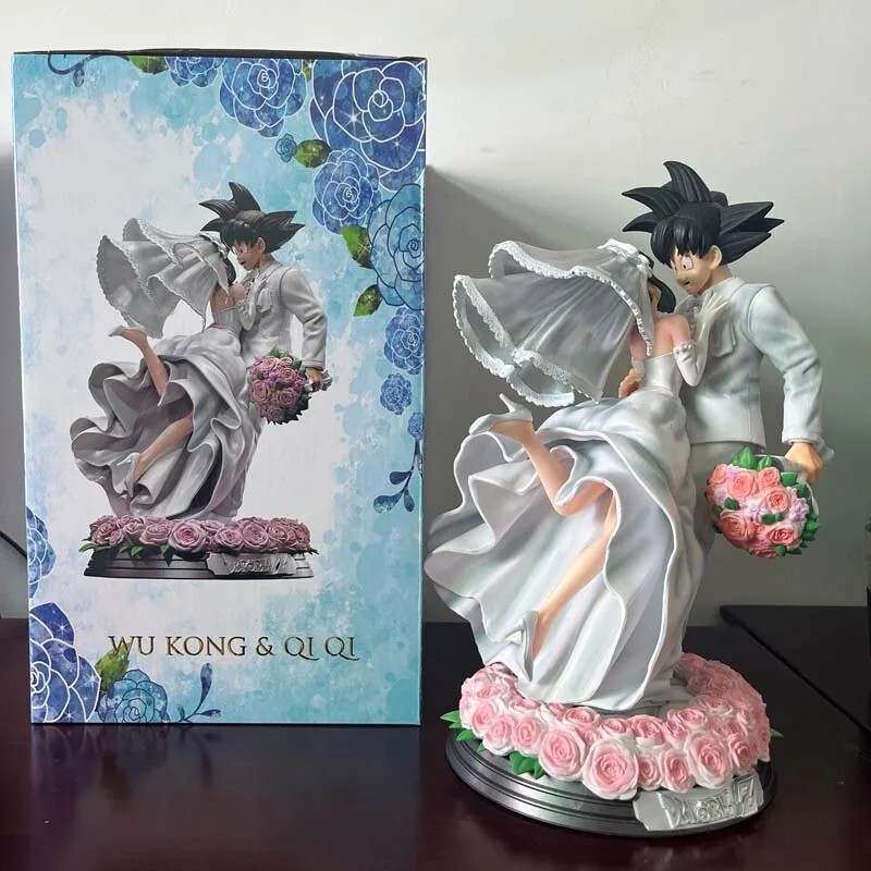 Figura Anime 31cm Son Goku y Chichi Se Casan Boda Linda Figura Coleccionable Nueva