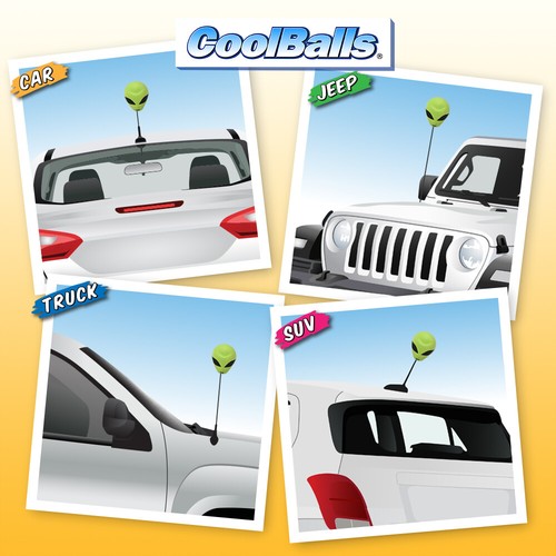 Coolballs Cool Green Alien UFO Area 51 Car, Truck, Bronco Antenna Topper NEW - Picture 4 of 9