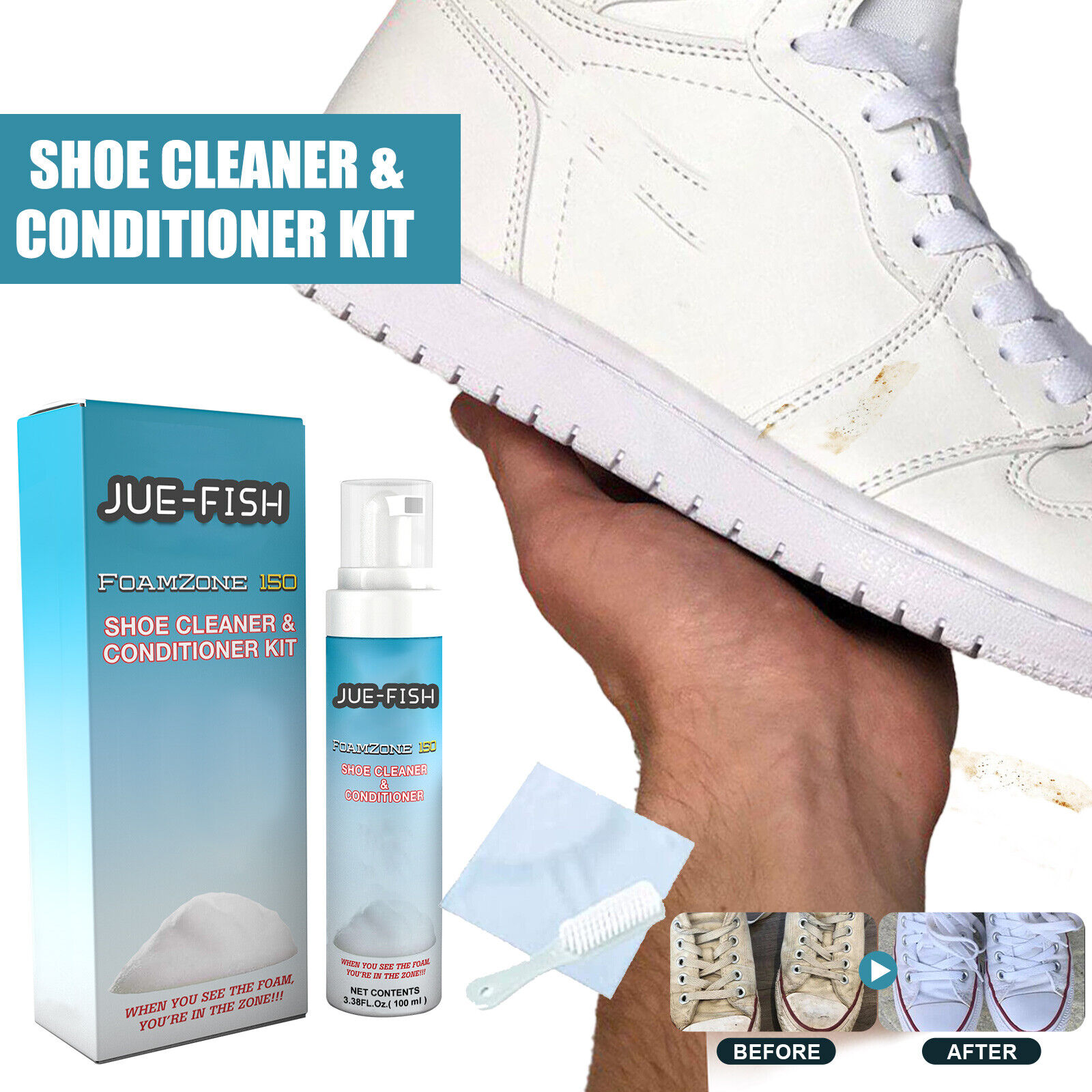 Foamzone 150 Shoe Cleaner, Fz150 Shoe Cleaner & Conditioner Kit | eBay