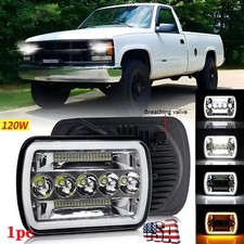 7x6 Led Headlight Hi-lo Halo Drl For Chevy C1500 C2500 C3500 Suburban Pickup