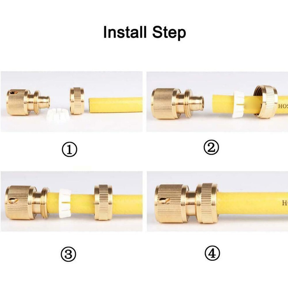 Leak Free Brass Quick Connect Fitting for 1/2 ID Garden Hose Connectors
