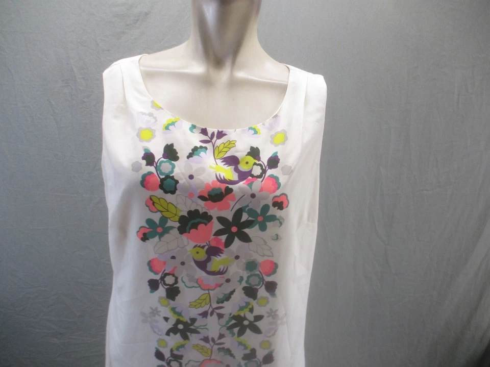 Vestido corto MERONA talla L para mujer floral sin mangas cuello redondo forrado 646 Foto 2 de 4