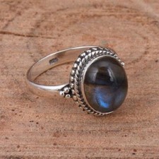 Labradorite 925 Sterling Silver Oval Shaped Genuine Handmade Women Ring