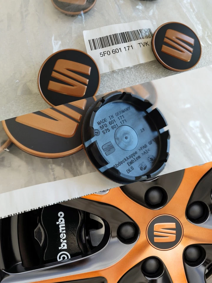 4x Centre de roue Seat Leon ST Cupra R 56mm Cache moyeu de jantes alu d'origine - Photo 3/3