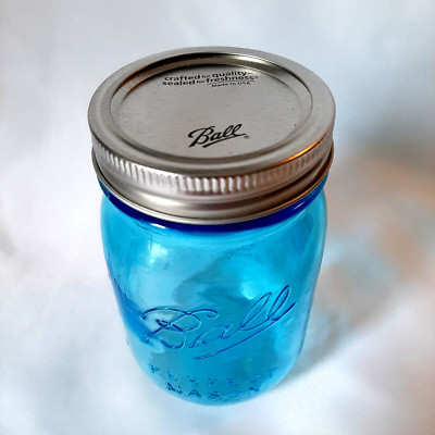 Ball Mason Jar ~ BLUE American Heritage ~ Collector's Anniversary Lid ~ 16 oz.