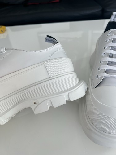 Alexander McQueen Tread Slick Lace-Up Sneakers White Graffiti Men’s 46 US 13 - Picture 7 of 11