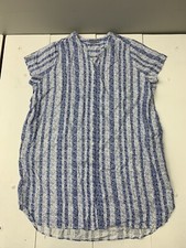 Woman Within blue White Striped floral print Dress Size 32W