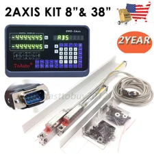 8" & 38" Linear Scale TTL Glass Encoder 2Axis Digital Readout DRO Display Kit,US