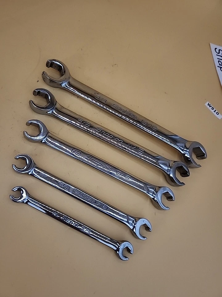 Snap-on Tools 5pc SAE Double Flare Nut 6 Point Line Wrenches USA - Image 2 of 4
