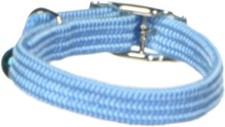 OmniPet Kool Kat Elastic Cat Safety Collar with Bell, Light Blue, 8"